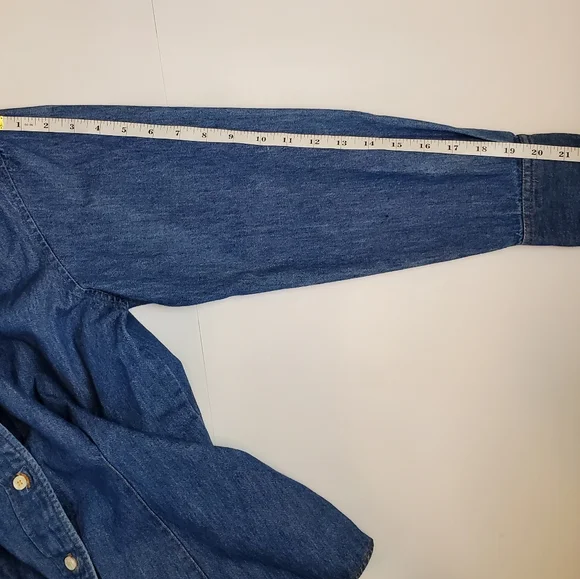 Express vintage long sleeve denim shirt sz 9 - Picture 7 of 9